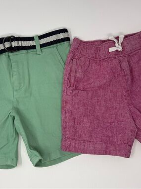Janie and Jack Boys Size 4 Shorts Duo Green Red